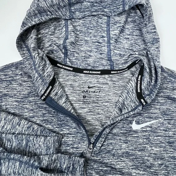Nike Running Women's Dri-Fit Element 1/4 Zip Heathered Blue Hoodie Size S - Picture 11 of 16